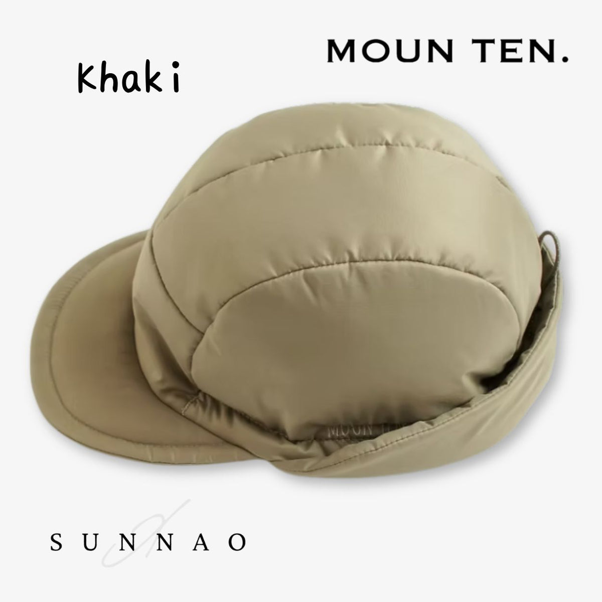 <Moun ten.> ear muffs puffcap - black/khaki/oyster