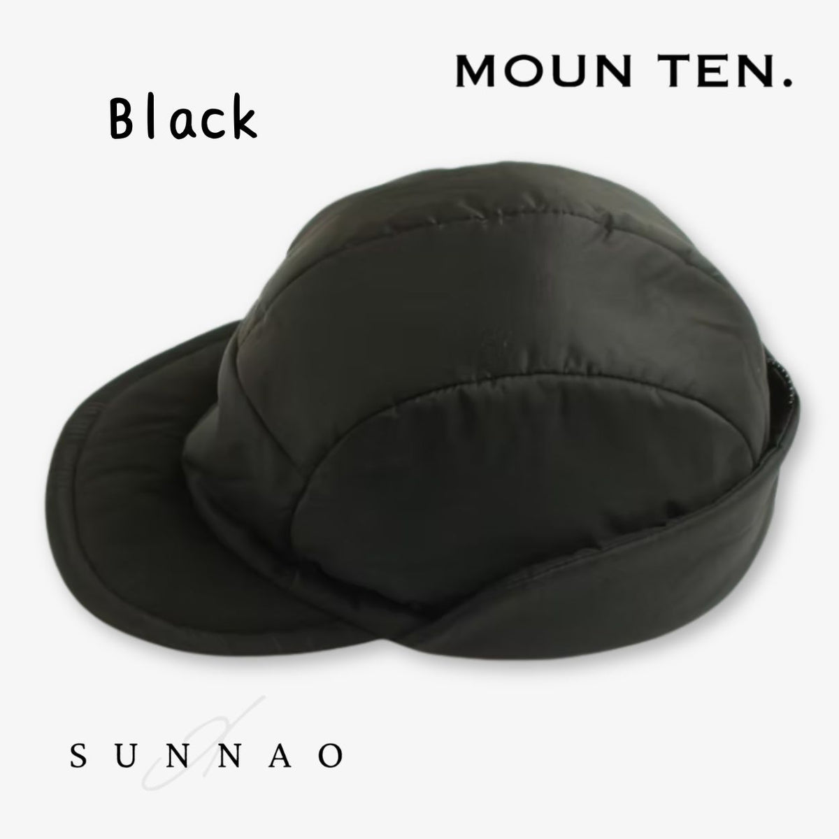 <Moun ten.> ear muffs puffcap - black/khaki/oyster