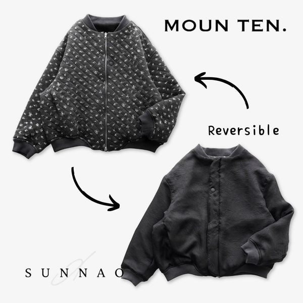 <Moun ten.> flower quilt reversible blouson - charcoal