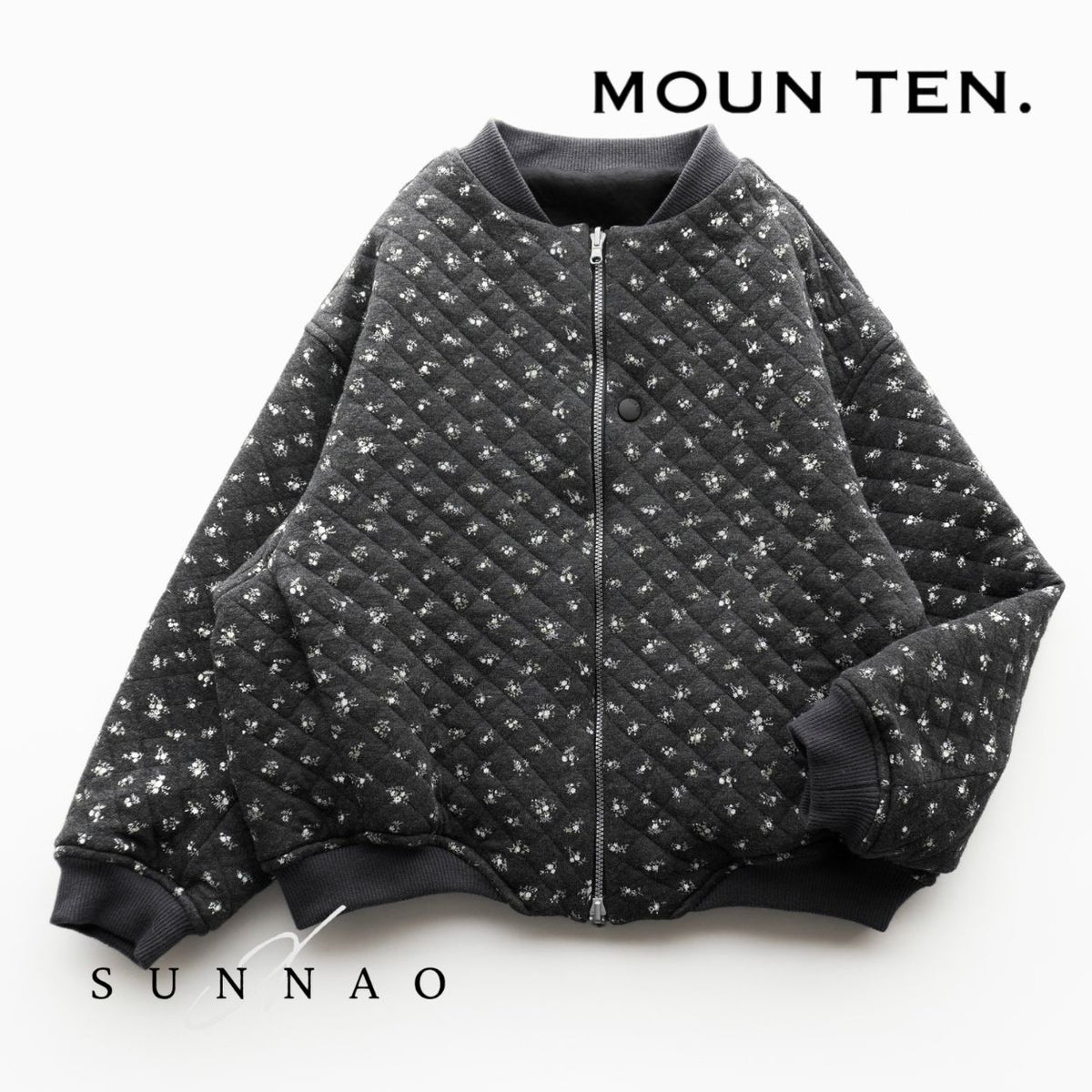 <Moun ten.> flower quilt reversible blouson - charcoal