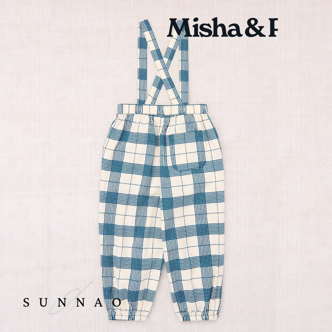 <Misha&Puff>Suspender Pant - Prussian Blue Piazza（2-6Y）