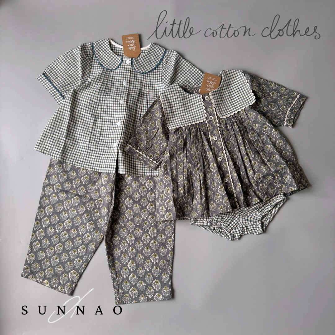 【送料無料】<Little Cotton Clothes> Frilly Poppy Bloomers Rustic Check（6M-4Y）