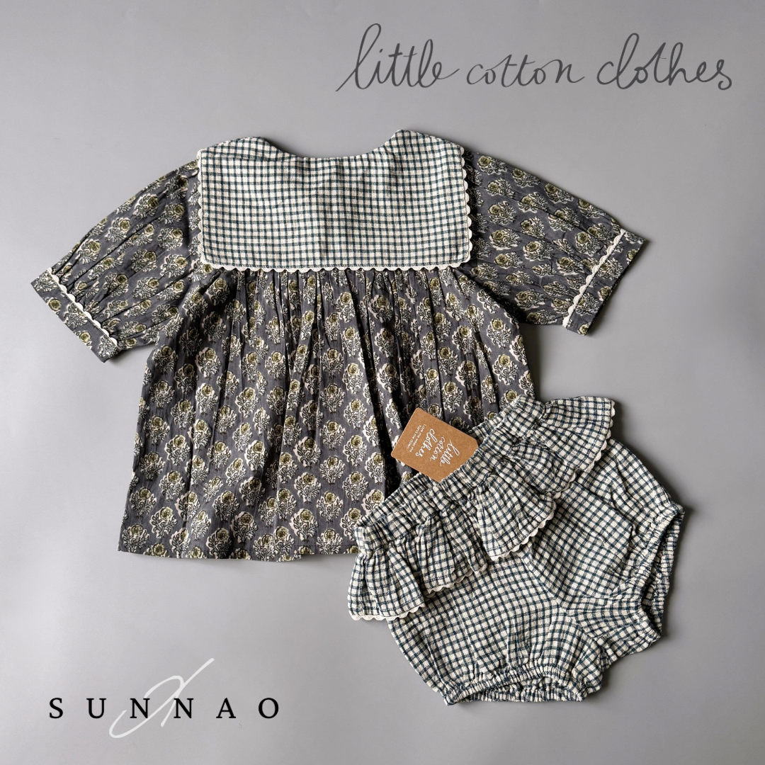 【送料無料】<Little Cotton Clothes> Frilly Poppy Bloomers Rustic Check（6M-4Y）