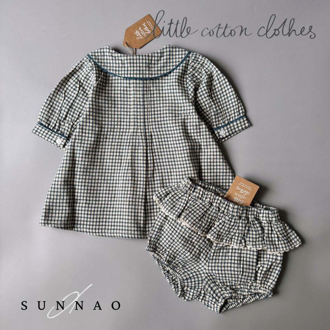 【送料無料】<Little Cotton Clothes> Gabriella Blouse Rustic Check（12M-6Y）