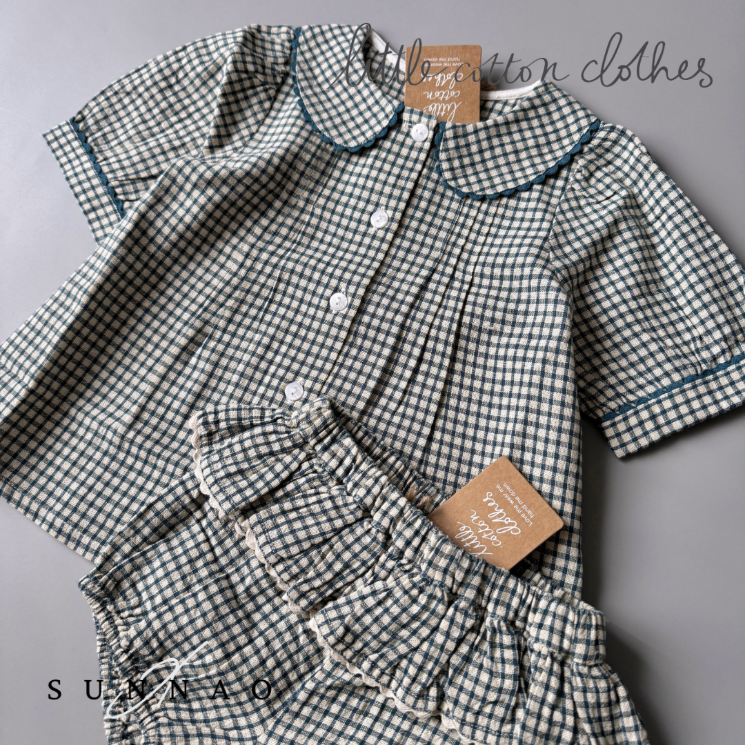 【送料無料】<Little Cotton Clothes> Gabriella Blouse Rustic Check（12M-6Y）