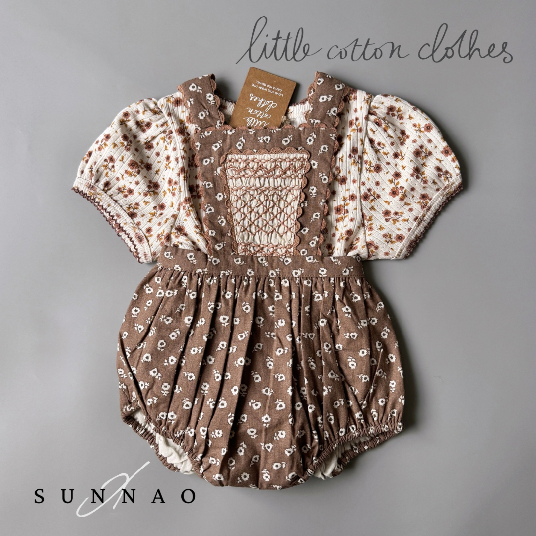 【送料無料】<Little Cotton Clothes> Dhalia Romper Clover Floral （6M-4Y）