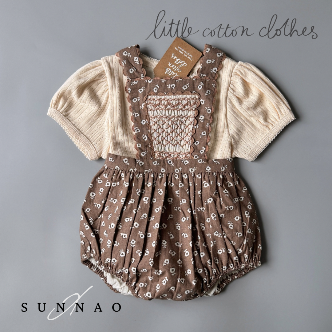 【送料無料】<Little Cotton Clothes> Dhalia Romper Clover Floral （6M-4Y）