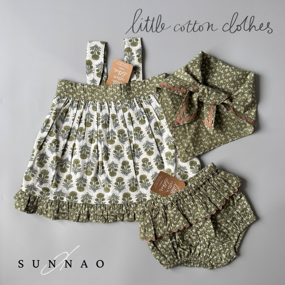 【送料無料】<Little Cotton Clothes> Lissy Sun Top Jaipur Floral in Fern（2-6Y）