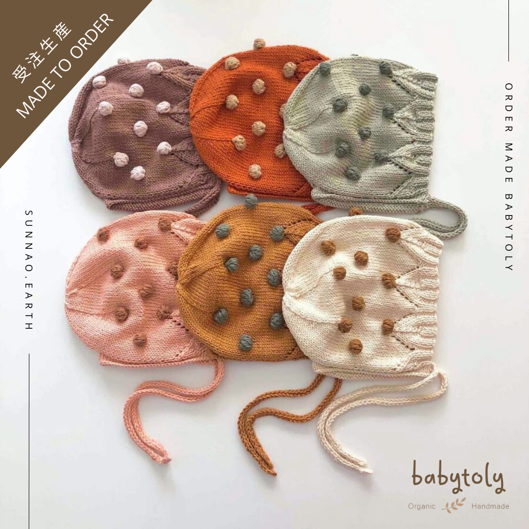 【予約／オーダー会】<Babytoly> BLOSSOM POPCORN BONNET（0M-4Y）-Babytoly-SUNNAO