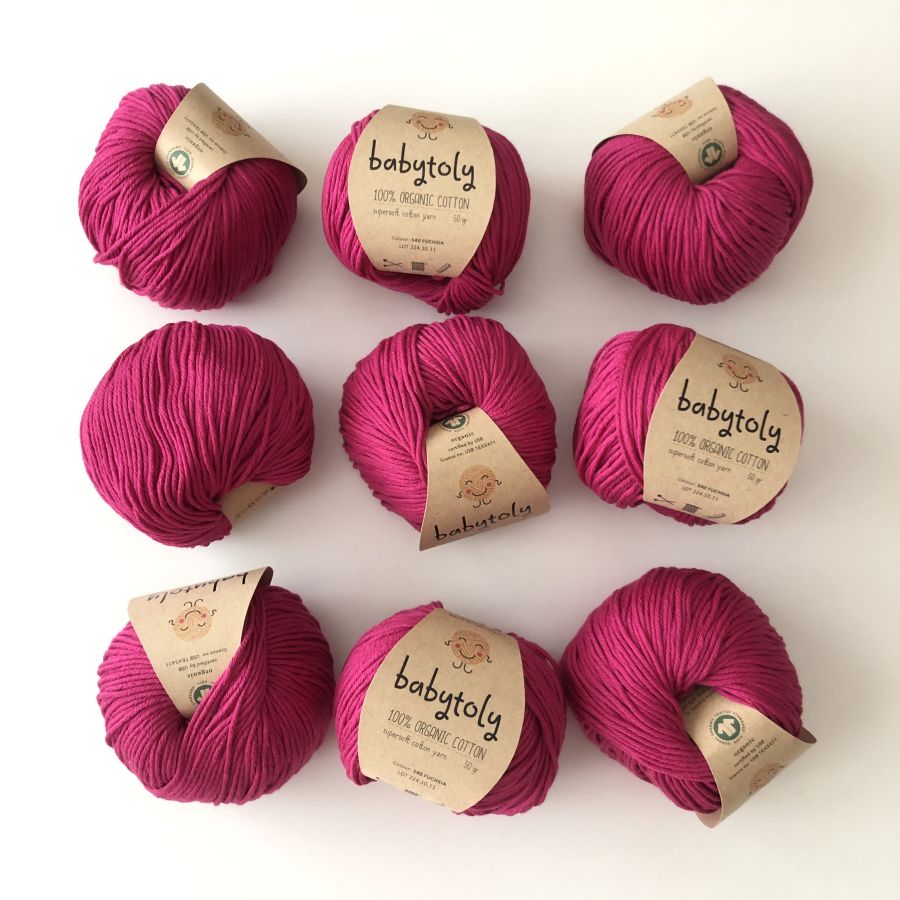 <Babytoly> Organic cotton yarns - FUCHSIA（毛糸）