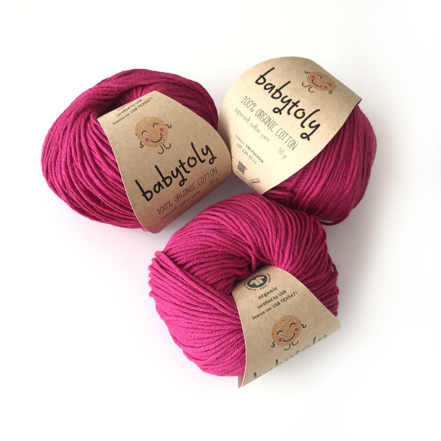 <Babytoly> Organic cotton yarns - FUCHSIA（毛糸）
