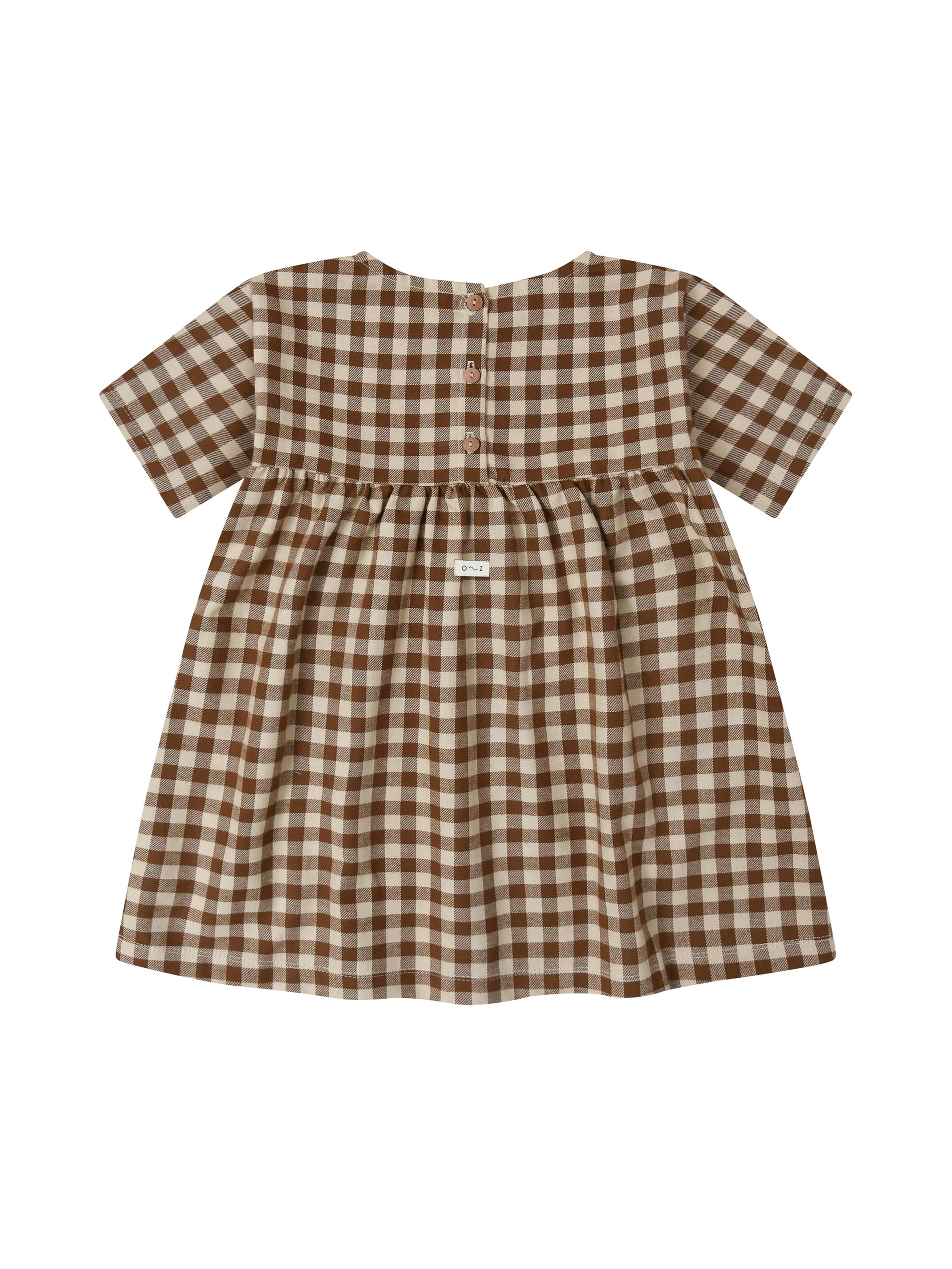 <Organic zoo>Chestnut Gingham Gather Dress（1Y-4Y）