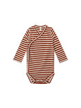 Gallery viewerに画像を読み込む, <Organic zoo>Paprika Stripes Wrap Bodysuit（0-12M）
