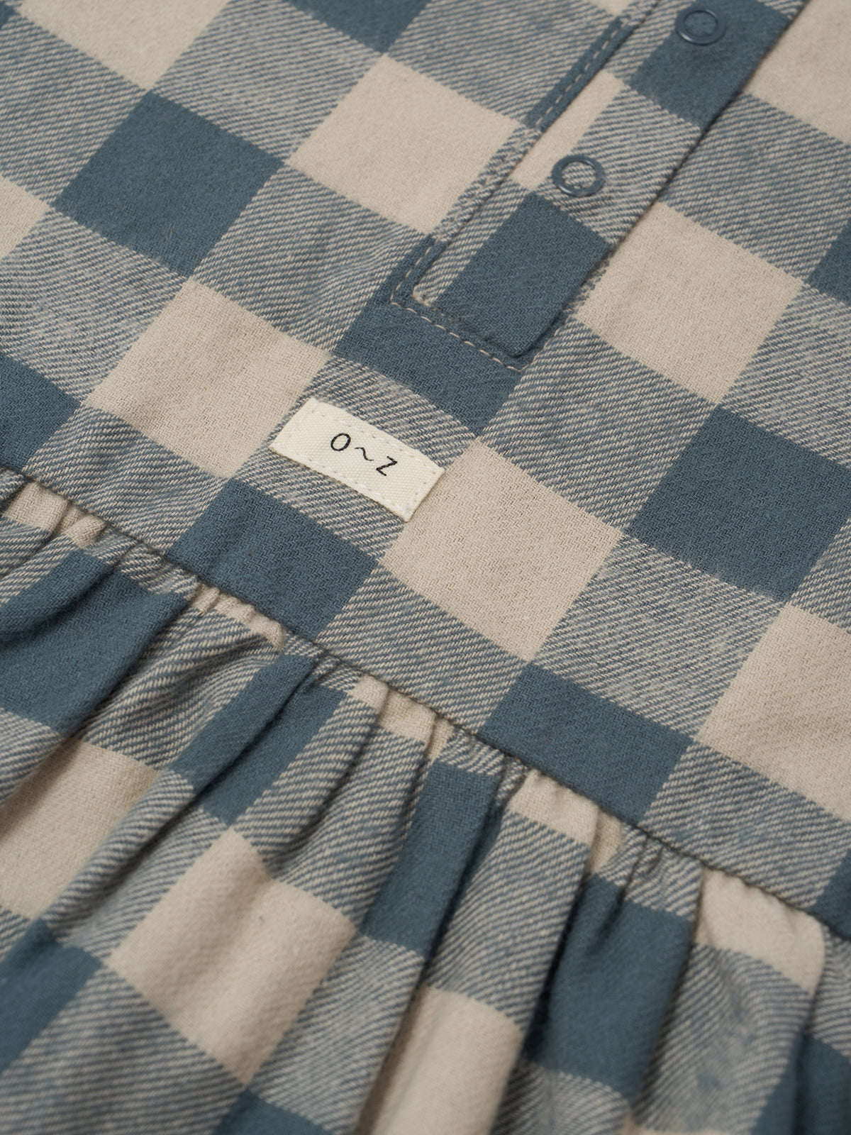 <Organic zoo> Fog Blue Gingham Field Dress