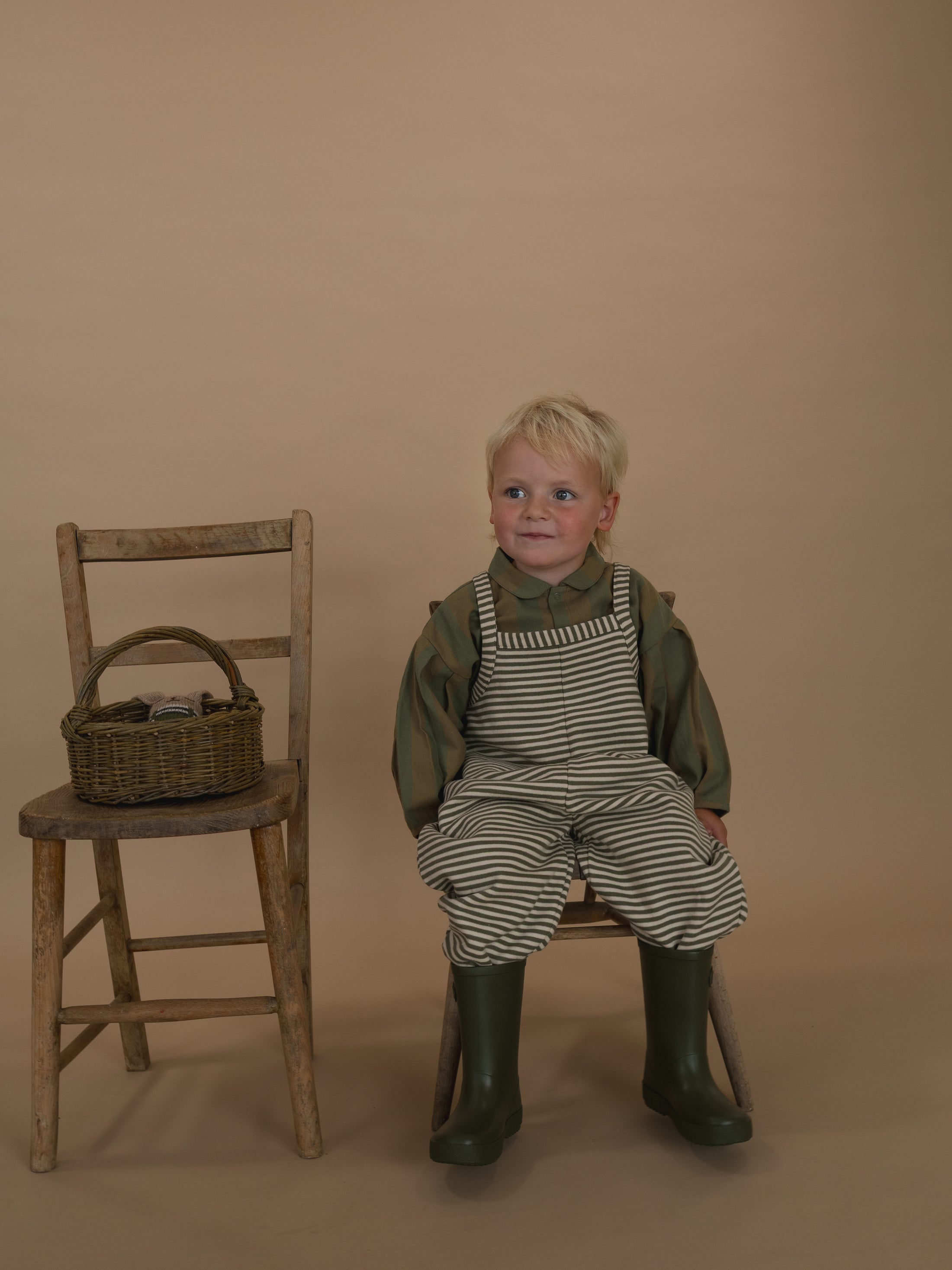 <Organic zoo> Fern Stripes Dungarees　