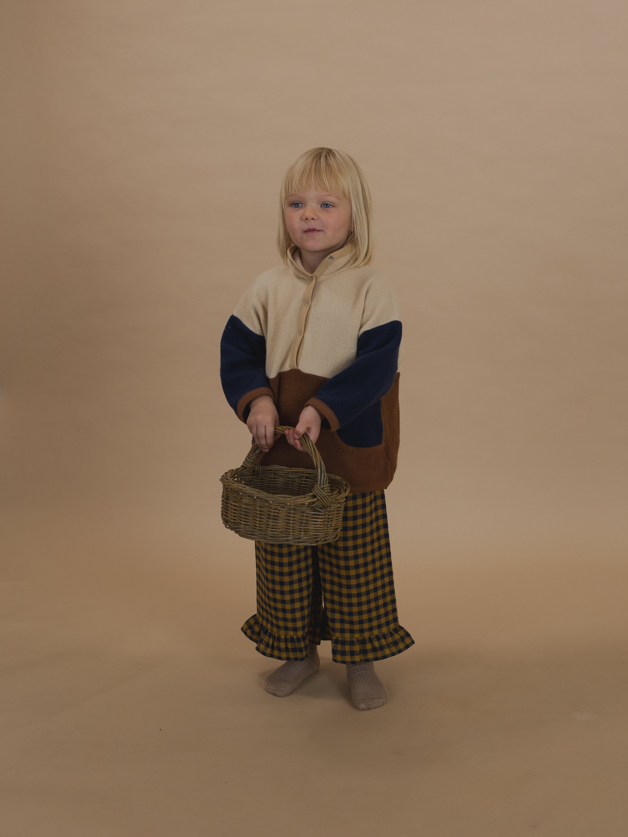 <Organic zoo> Blueberry Gingham Frill Culottes　