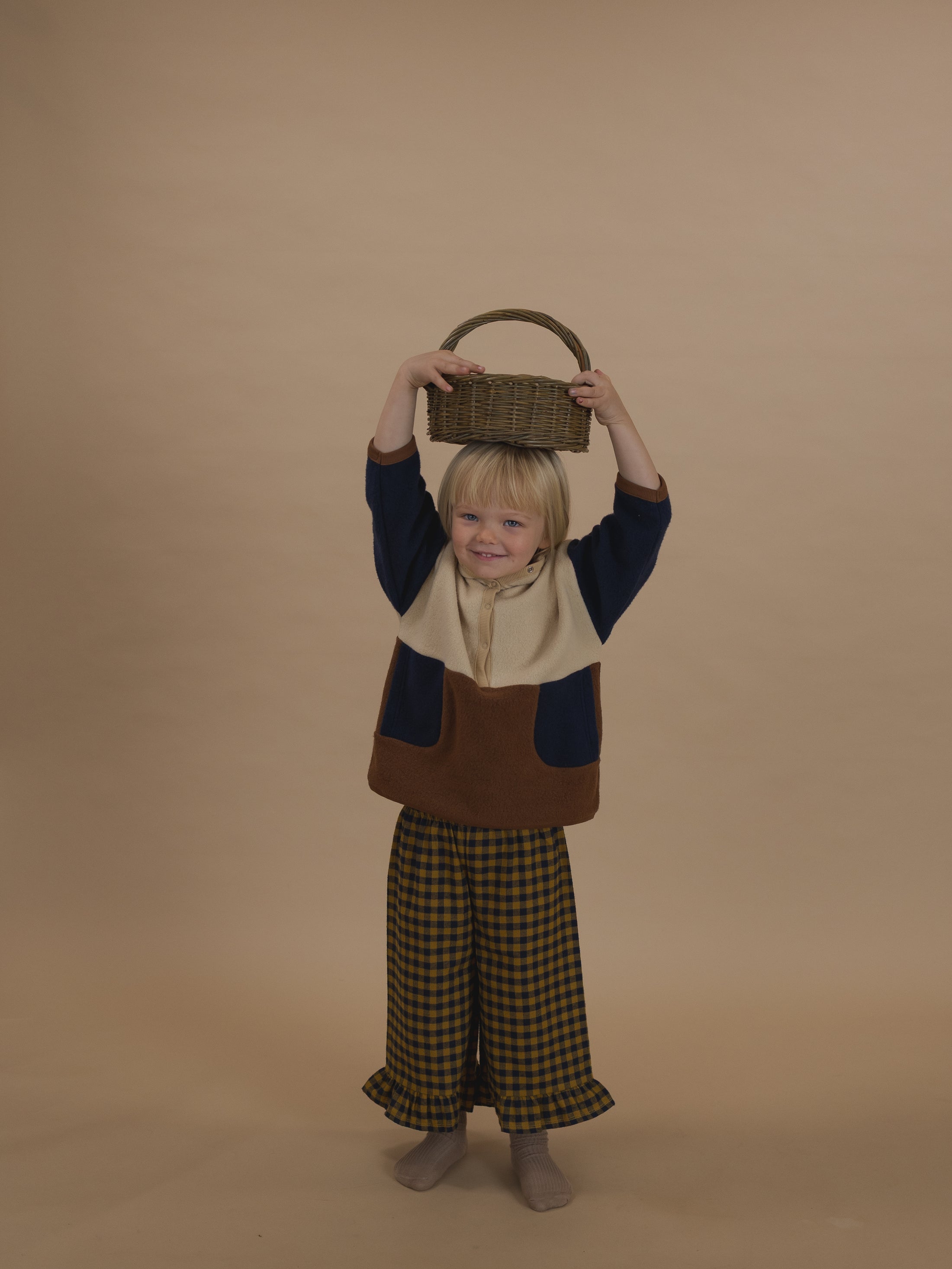 <Organic zoo> Blueberry Gingham Frill Culottes　