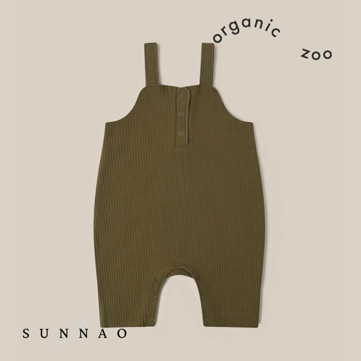Organic zoo Olive Waffle Salopette (0M-12M)