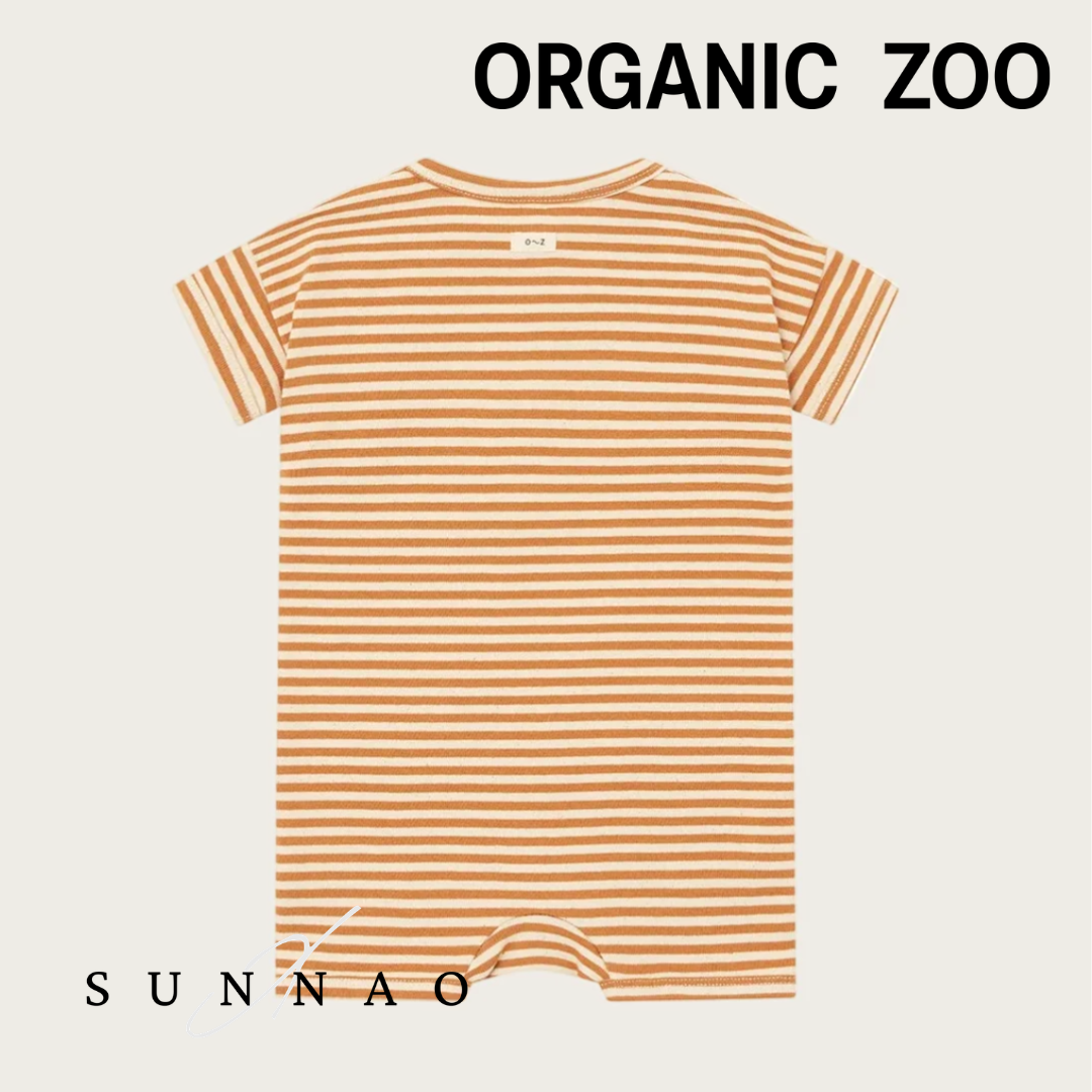 <Organic zoo> Copper Stripes Beach Romper - DROP2