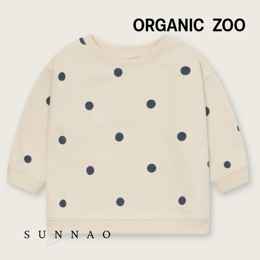 <Organic zoo> Fog Blue Dots Sweatshirt