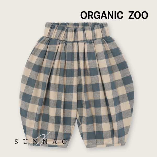 <Organic zoo> Fog Blue Gingham Lodge Pants