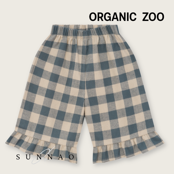 <Organic zoo> Fog Blue Gingham Frill Culotte