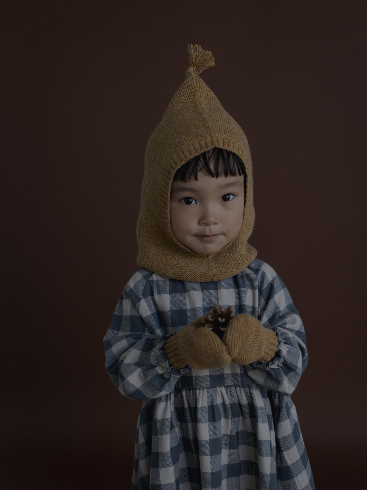 <Organic zoo> Fog Blue Gingham Field Dress