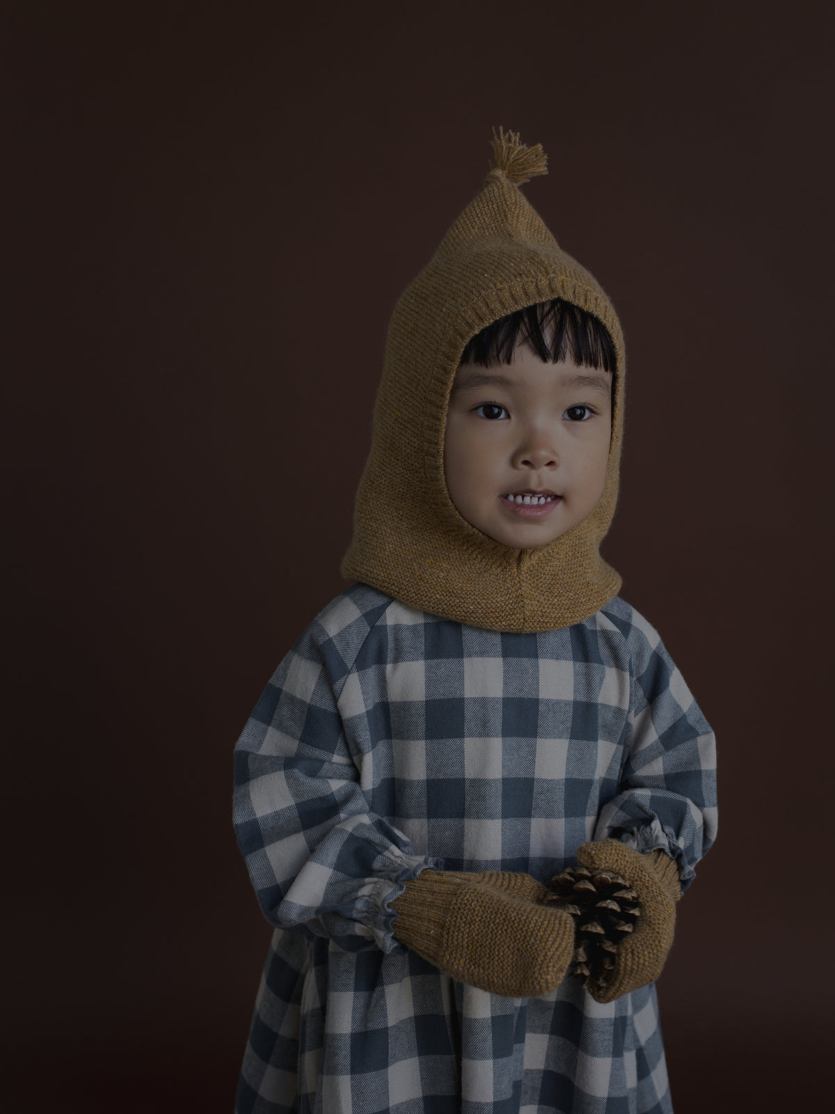 <Organic zoo> Fog Blue Gingham Field Dress