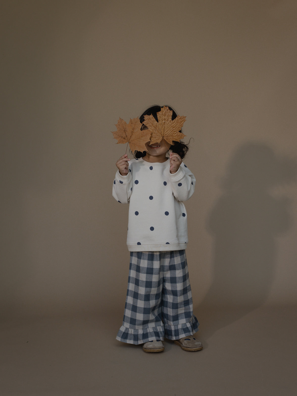 <Organic zoo> Fog Blue Gingham Frill Culotte