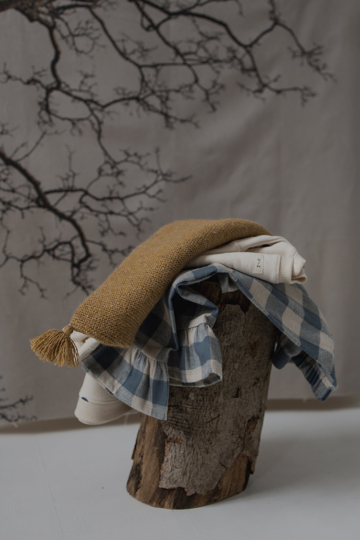 <Organic zoo> Fog Blue Gingham Frill Culotte