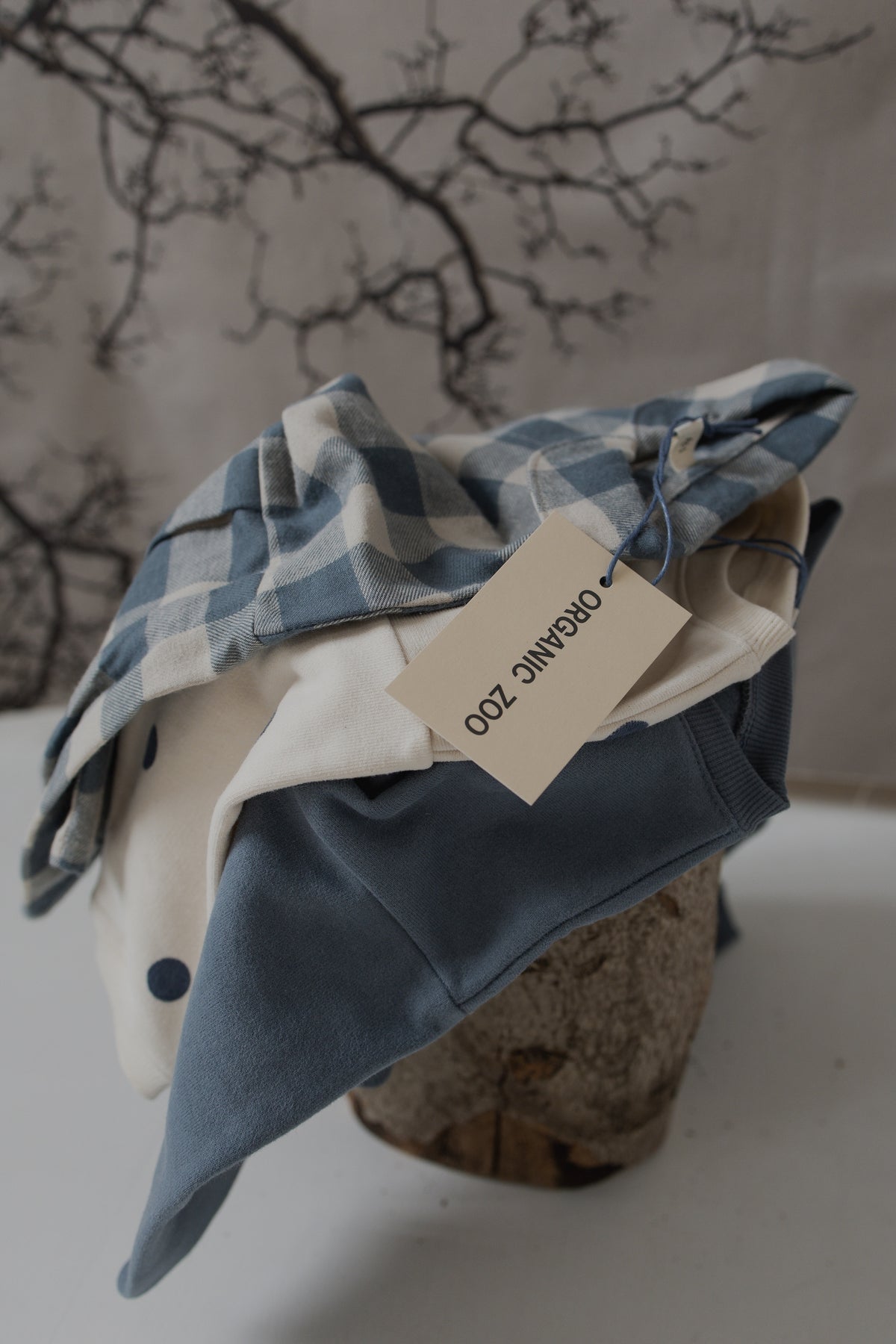 <Organic zoo> Fog Blue Gingham Lodge Shirt