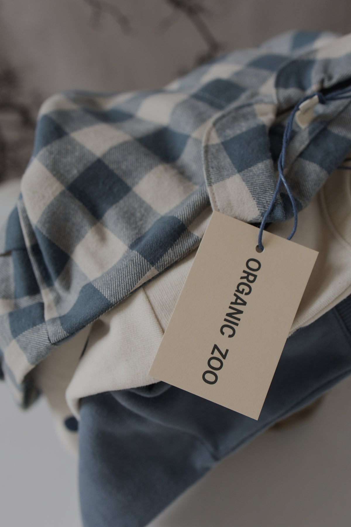 <Organic zoo> Fog Blue Gingham Lodge Shirt