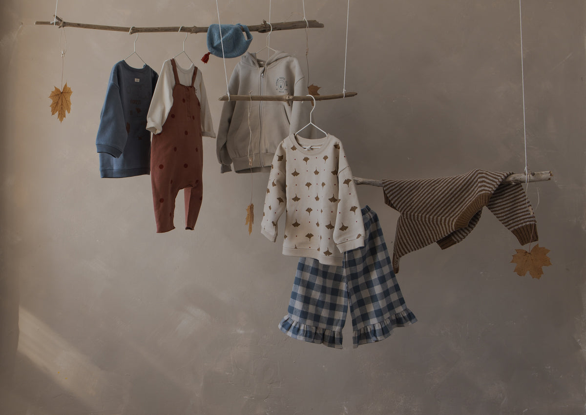 <Organic zoo> Fog Blue Gingham Frill Culotte