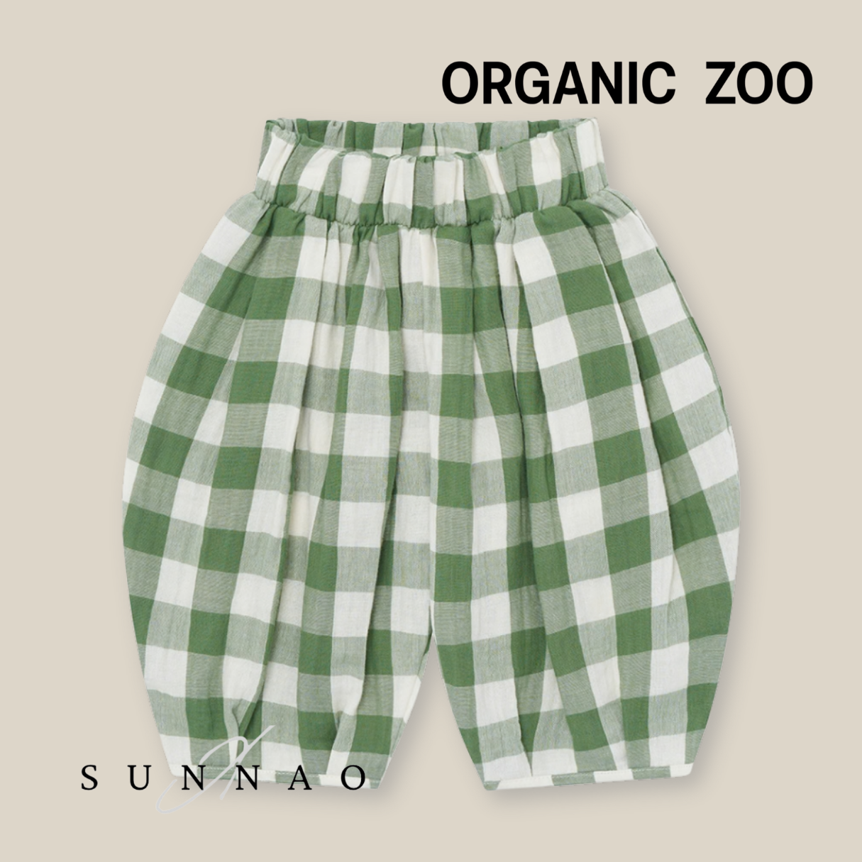 <Organic zoo> Dill Gingham Resort Pants - DROP1　