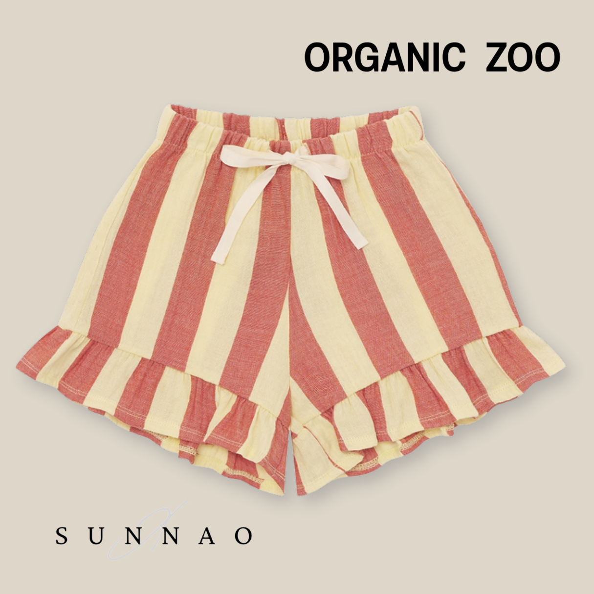 <Organic zoo> Tomato Stripes Frill Shorts - DROP1　