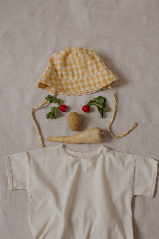 <Organic zoo> Honeycomb Gingham Bucket Sun Hat - DROP1