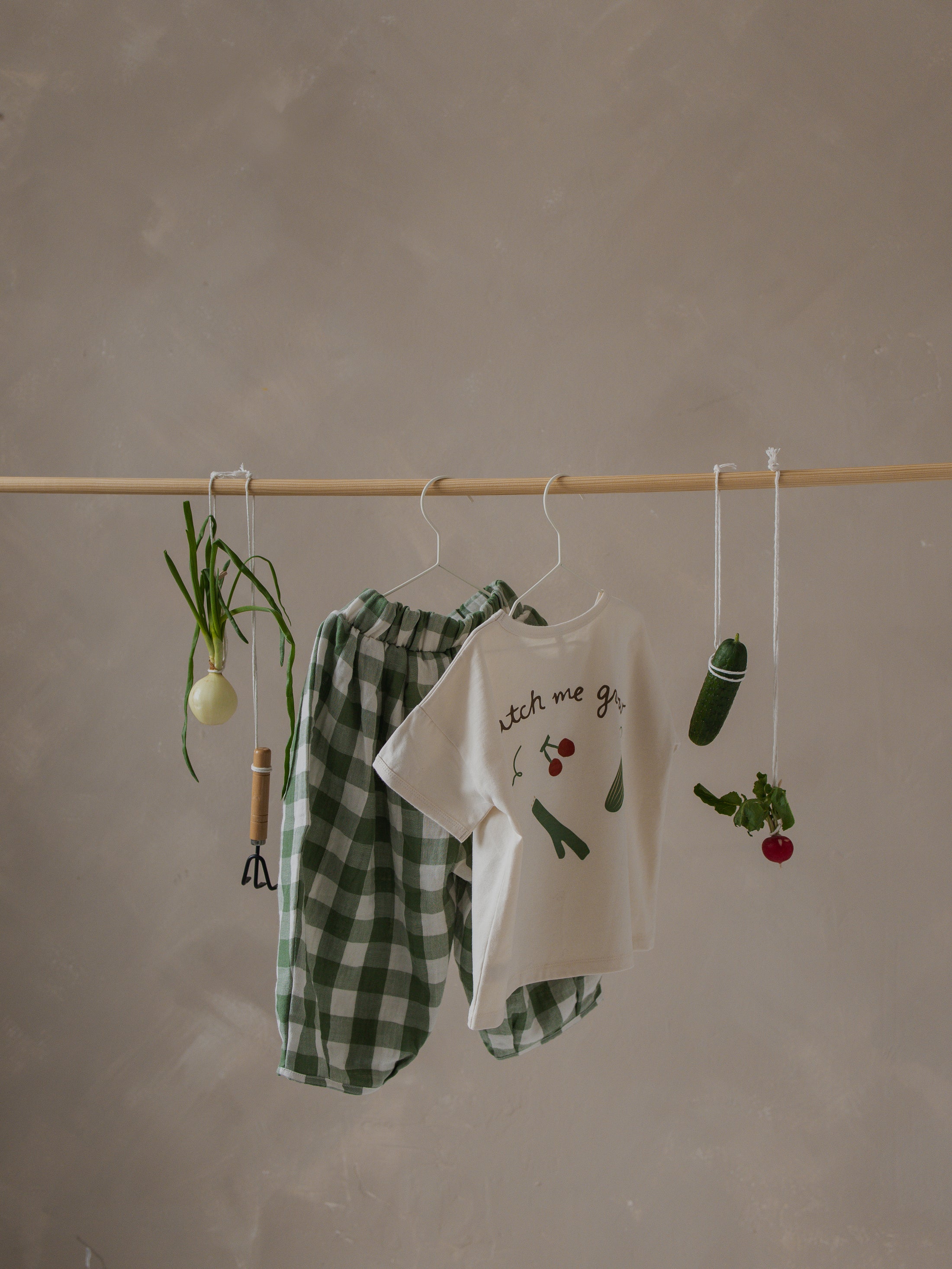 <Organic zoo> Dill Gingham Resort Pants - DROP1　