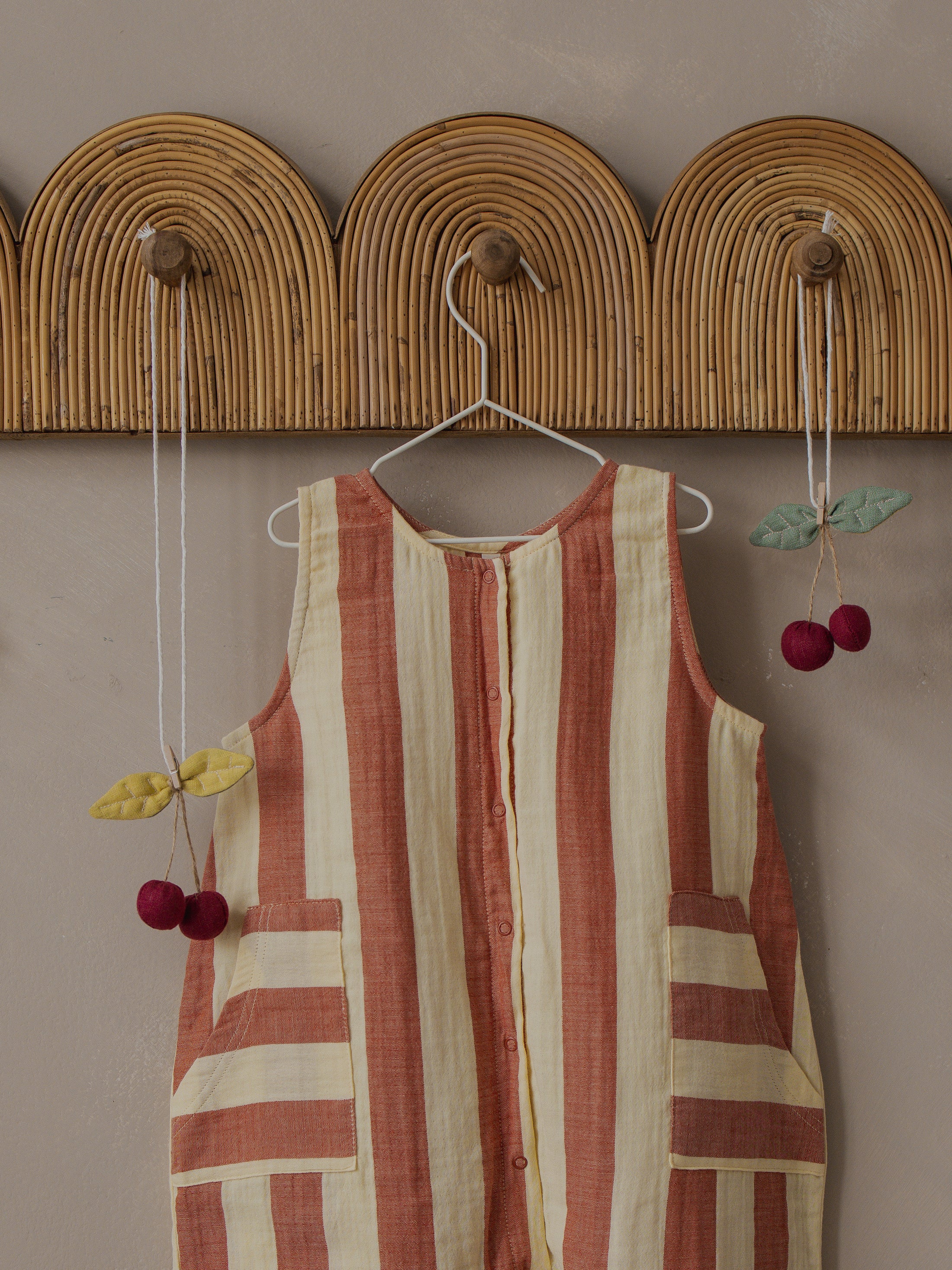 <Organic zoo> Tomato Stripes Jumpsuit - DROP1