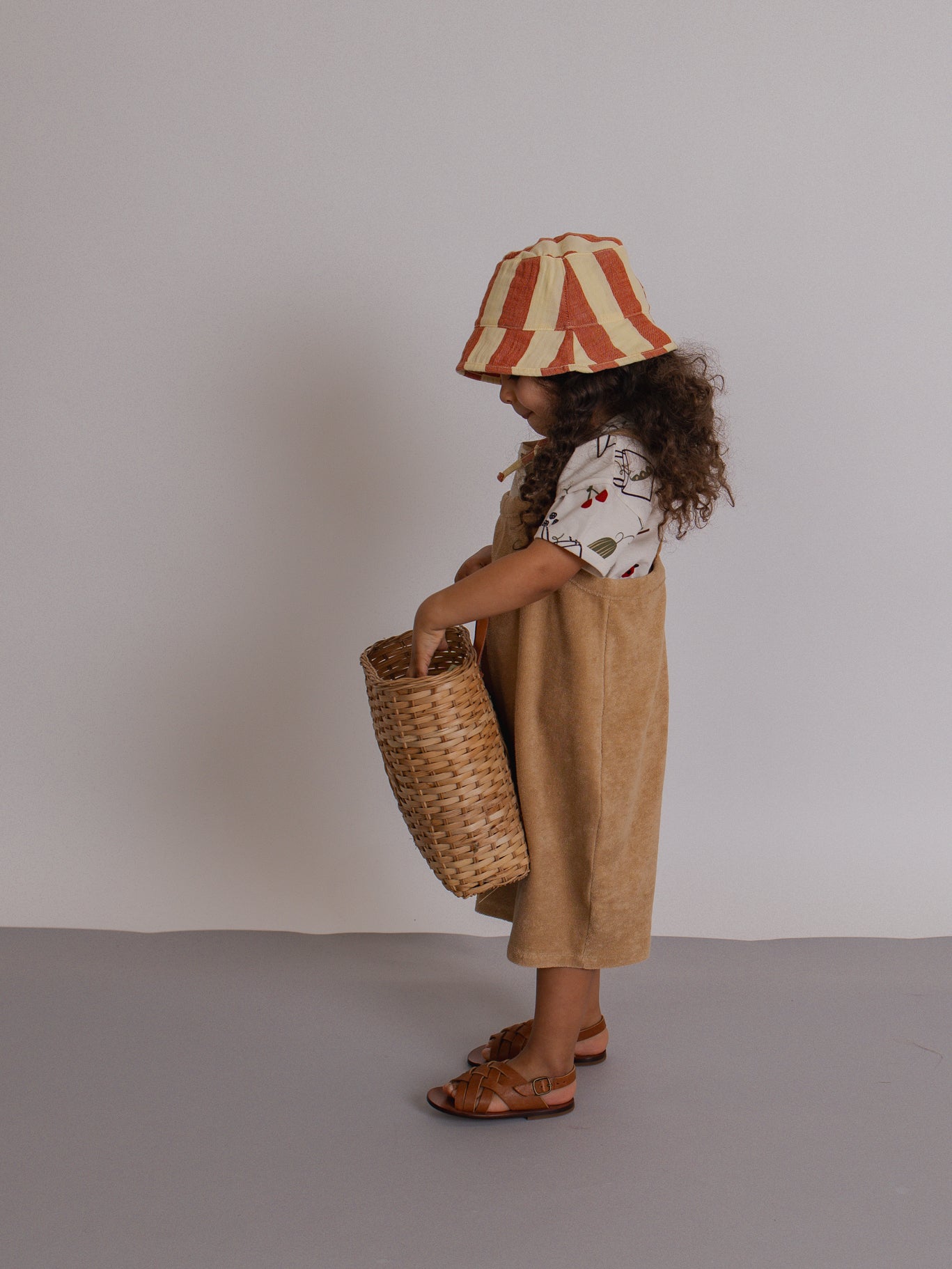 <Organic zoo> Tomato Stripes Bucket Sun Hat - DROP1　