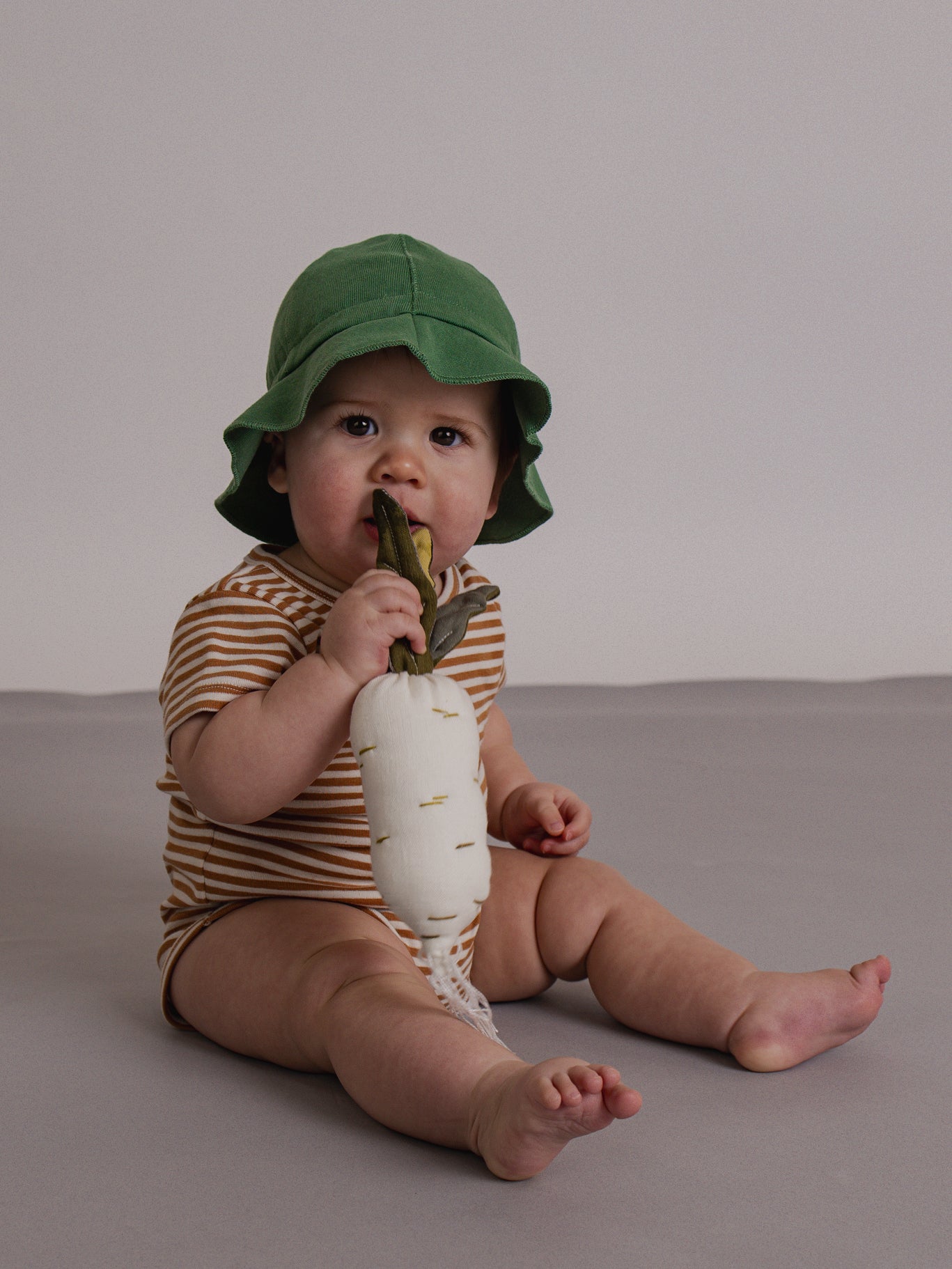 <Organic zoo> Copper Stripes Short Sleeve Bodysuit - DROP1　