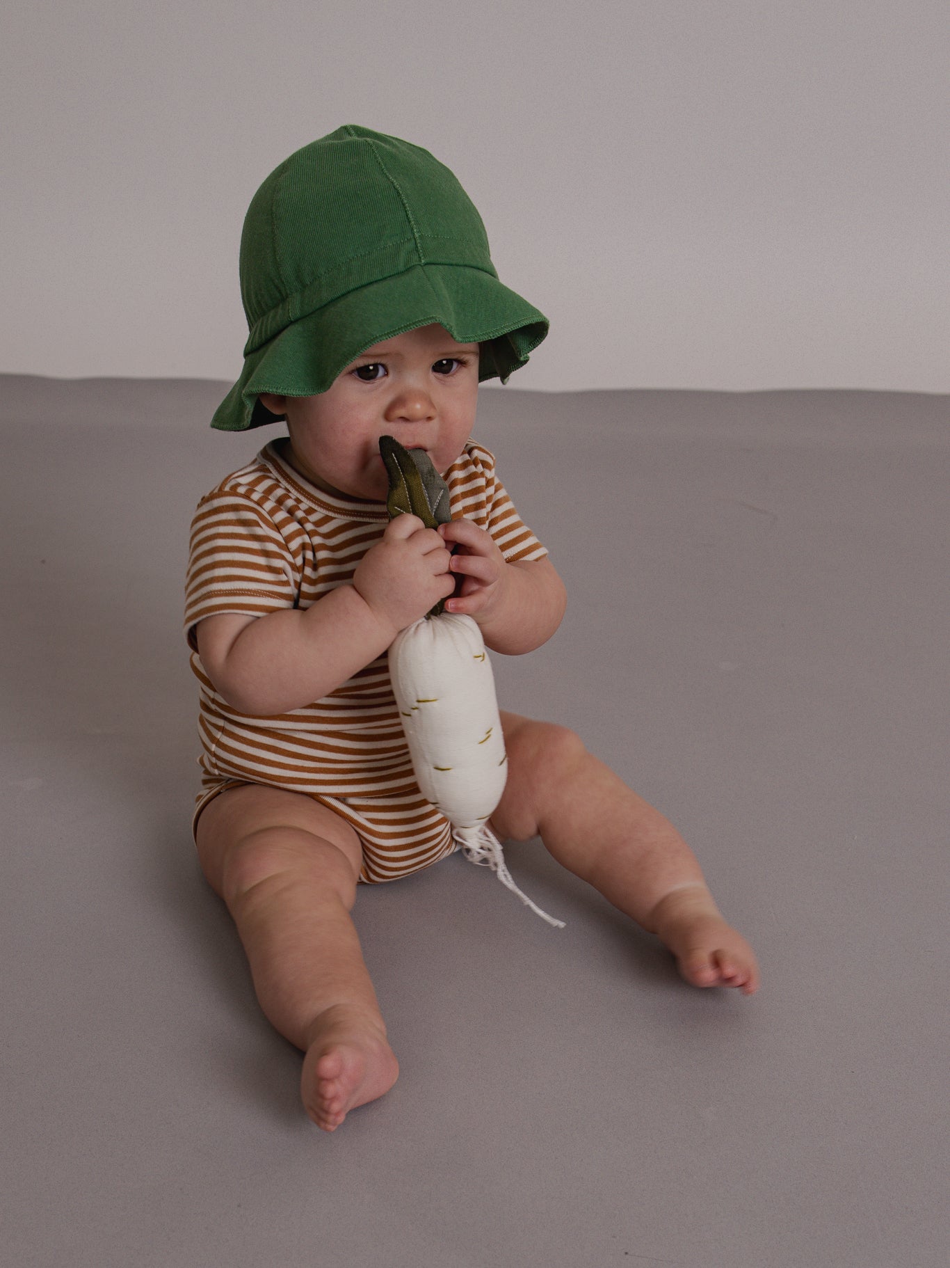 <Organic zoo> Copper Stripes Short Sleeve Bodysuit - DROP1　