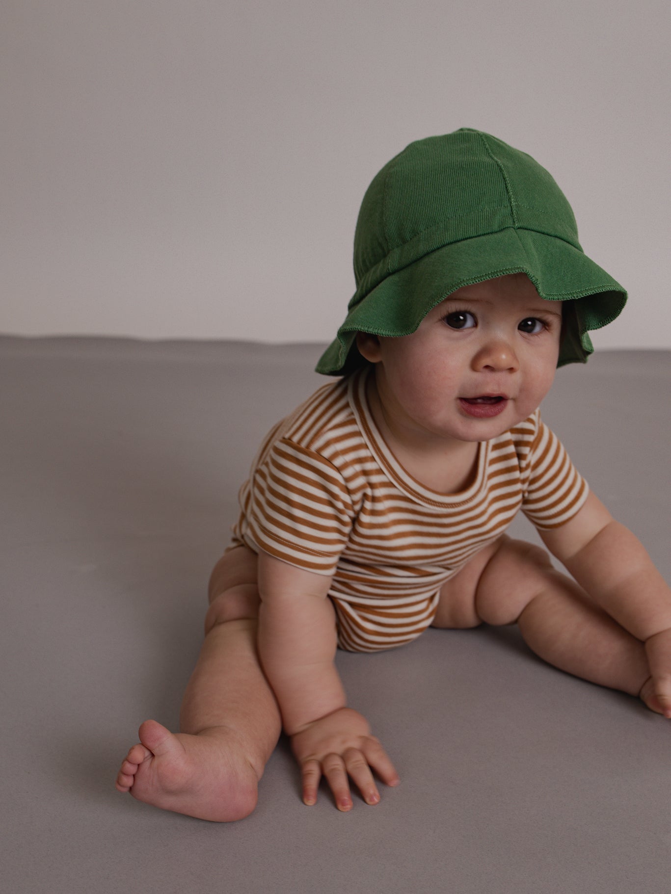 <Organic zoo> Copper Stripes Short Sleeve Bodysuit - DROP1　