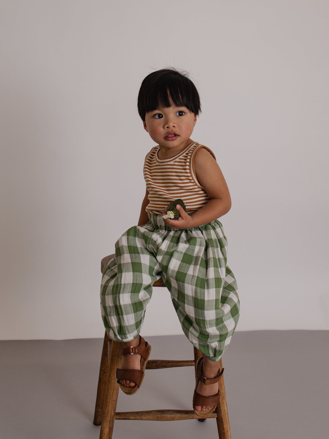 <Organic zoo> Dill Gingham Resort Pants - DROP1　