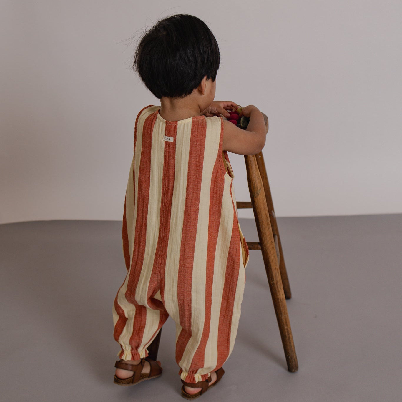 <Organic zoo> Tomato Stripes Jumpsuit - DROP1