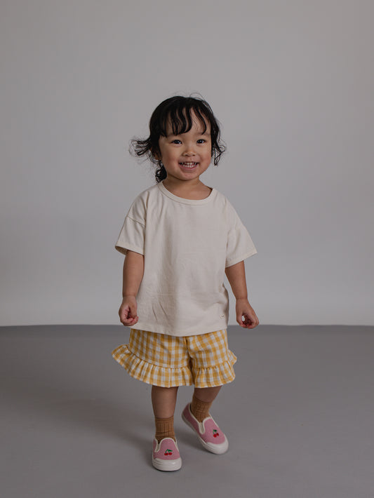 <Organic zoo> Honeycomb Gingham Frill Shorts - DROP1　