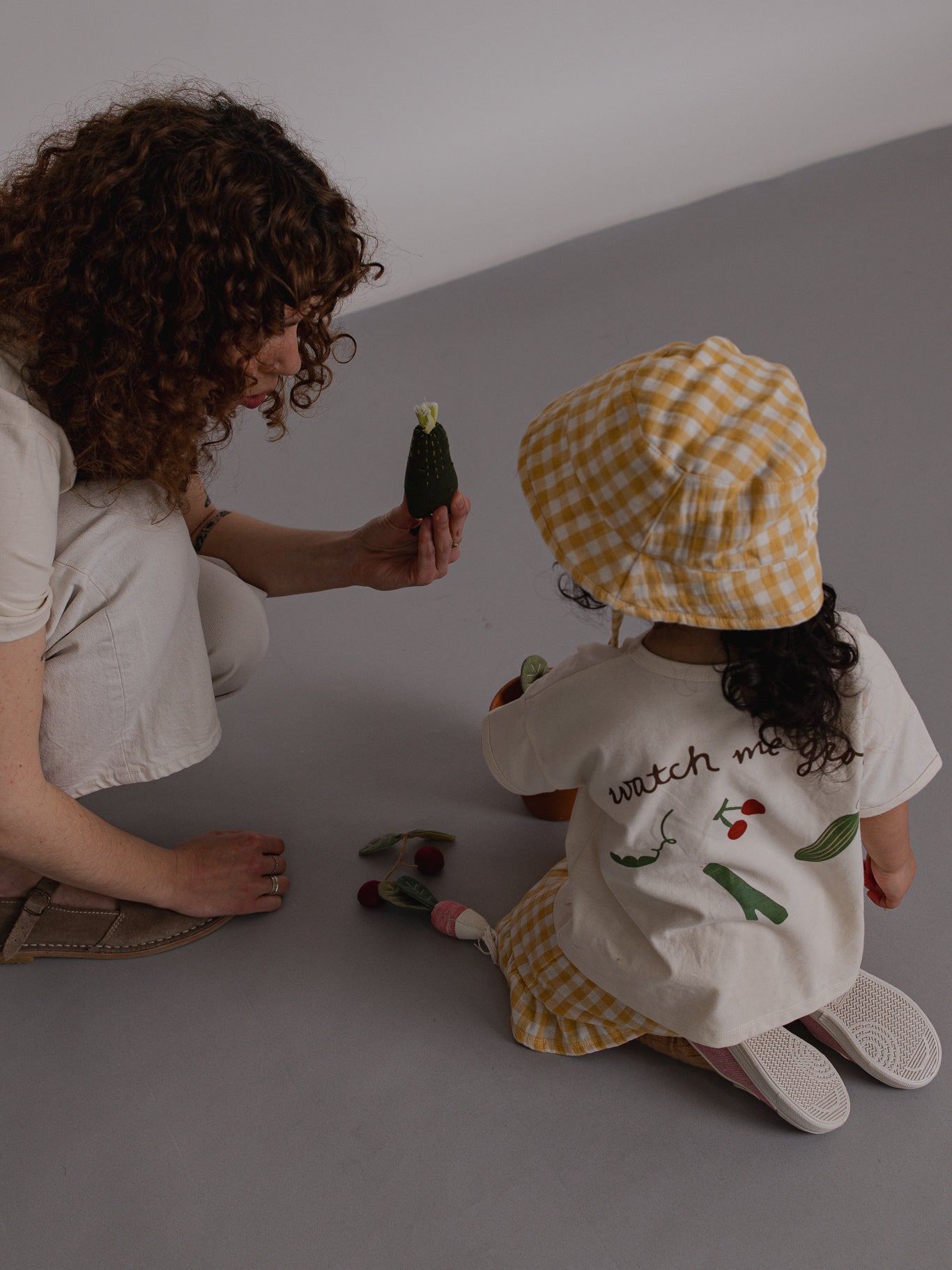 <Organic zoo> Honeycomb Gingham Bucket Sun Hat - DROP1