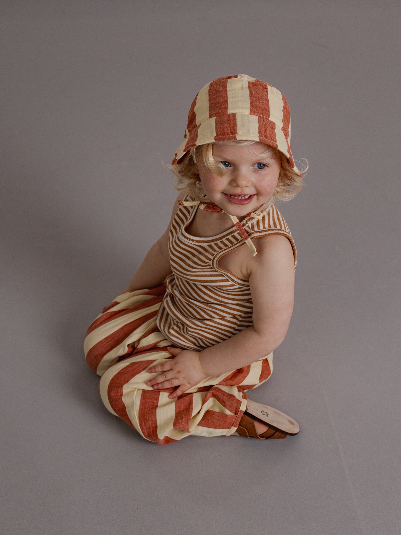 <Organic zoo> Tomato Stripes Bucket Sun Hat - DROP1　
