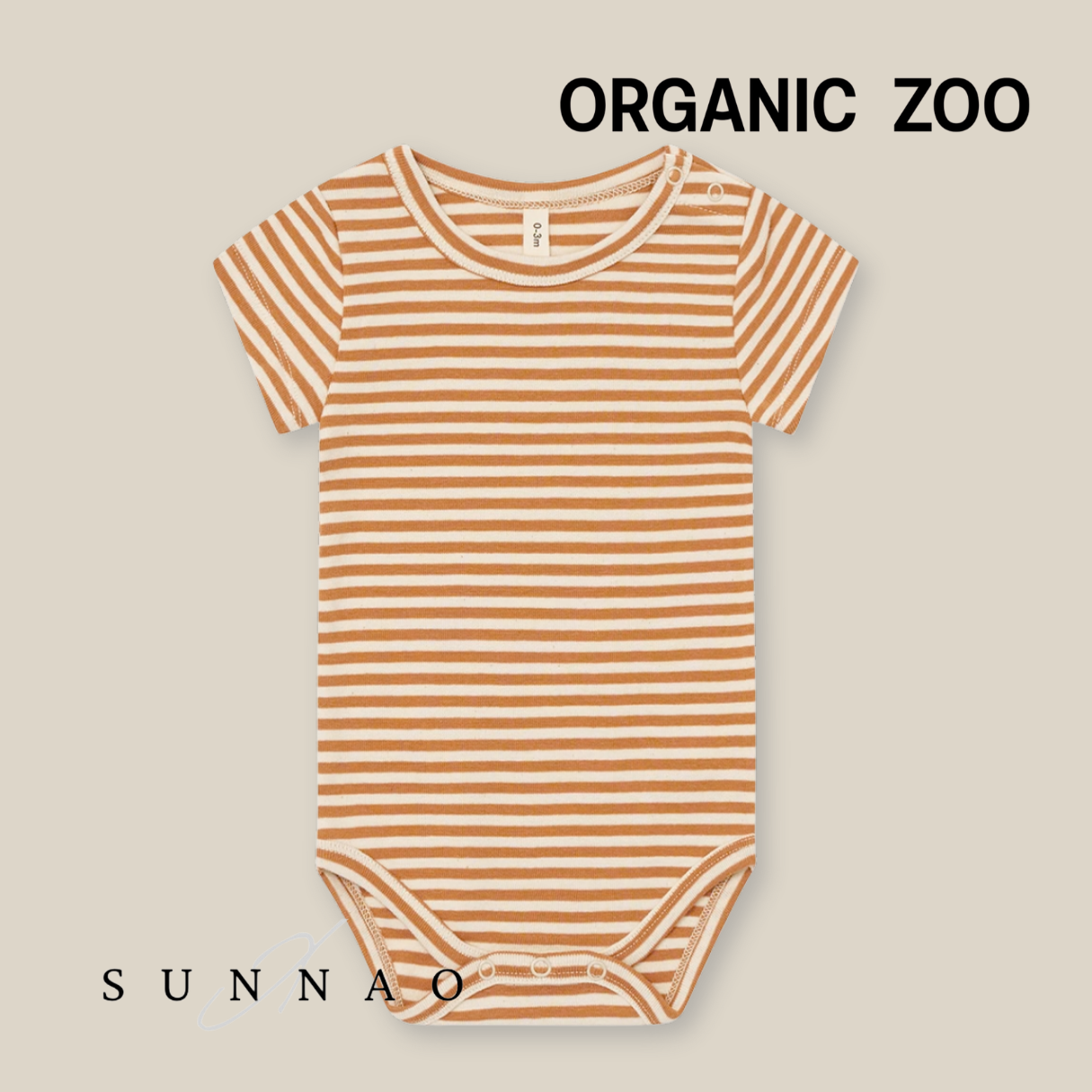 <Organic zoo> Copper Stripes Short Sleeve Bodysuit - DROP1　