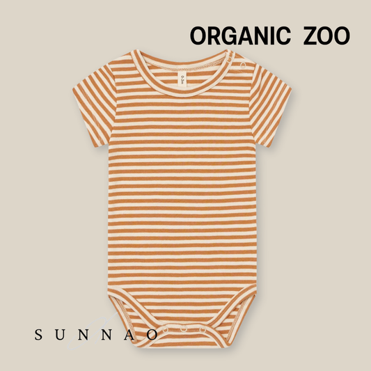 <Organic zoo> Copper Stripes Short Sleeve Bodysuit - DROP1　