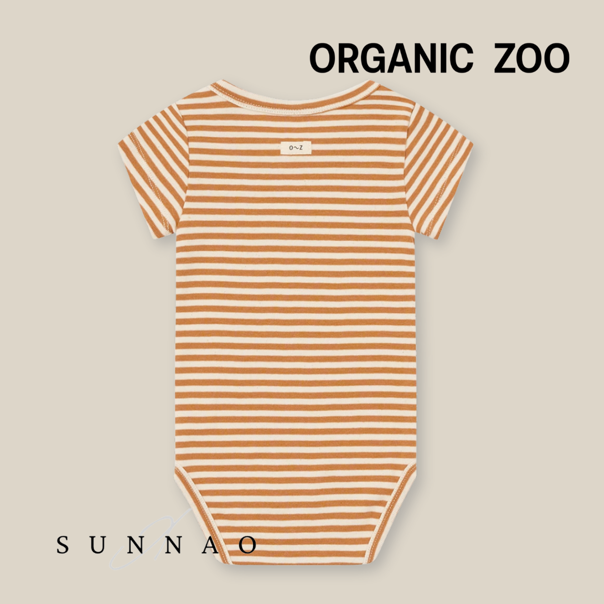 <Organic zoo> Copper Stripes Short Sleeve Bodysuit - DROP1　